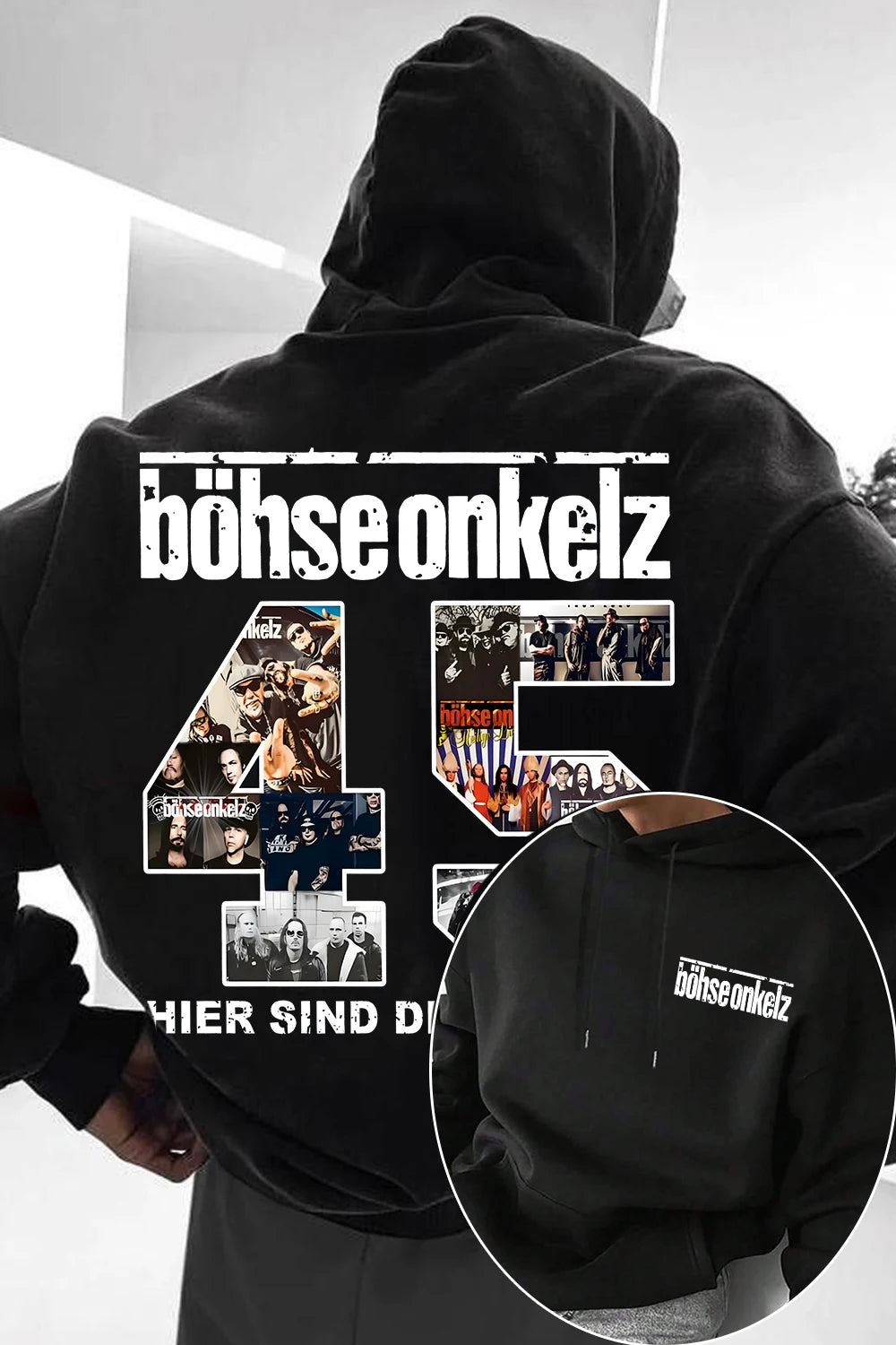 Y2k Tracksuit Male Coats Sweatshirt Böhse Onkelz Für Echte Fans Men's Hoodies Fleece Warm Autumn Winter Thick Pullover Oversized