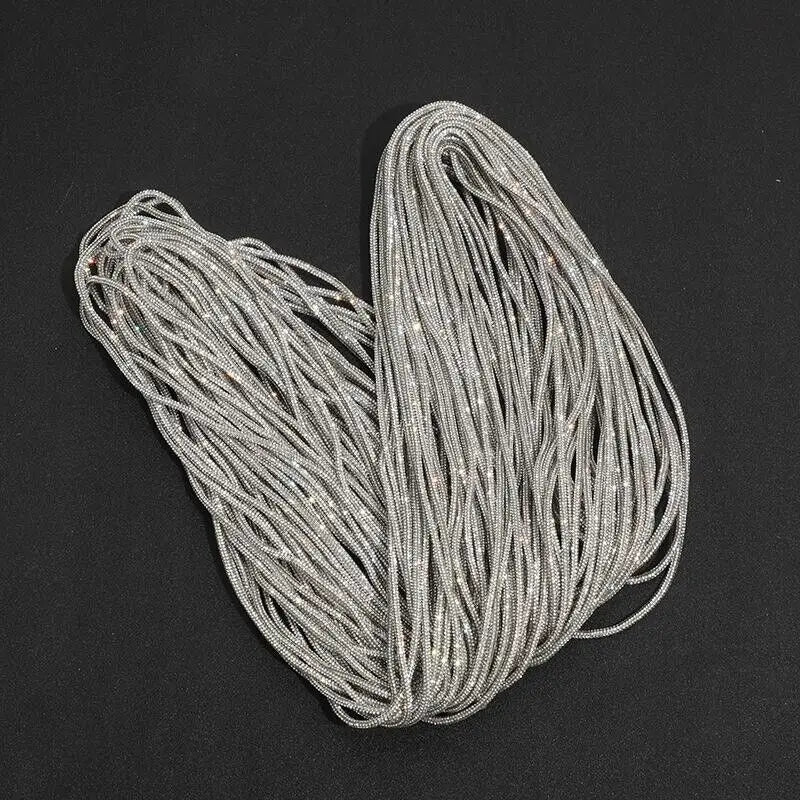 5/10/20/30 Yards Rhinestone Rope Glitter Crystal Tube Cord Trim String Diy Jewelry Bag Hoodies Trouser Replacement Drawstring