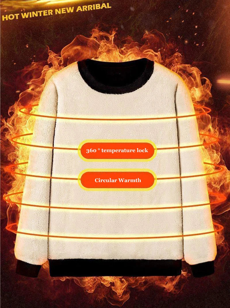Winter New Fleece Sweatshirt Men Outdoor Work Lined Warm Sweatshirt Pure Color Thicken Warm Sweatshirt Thicken Plus Hoodies Male