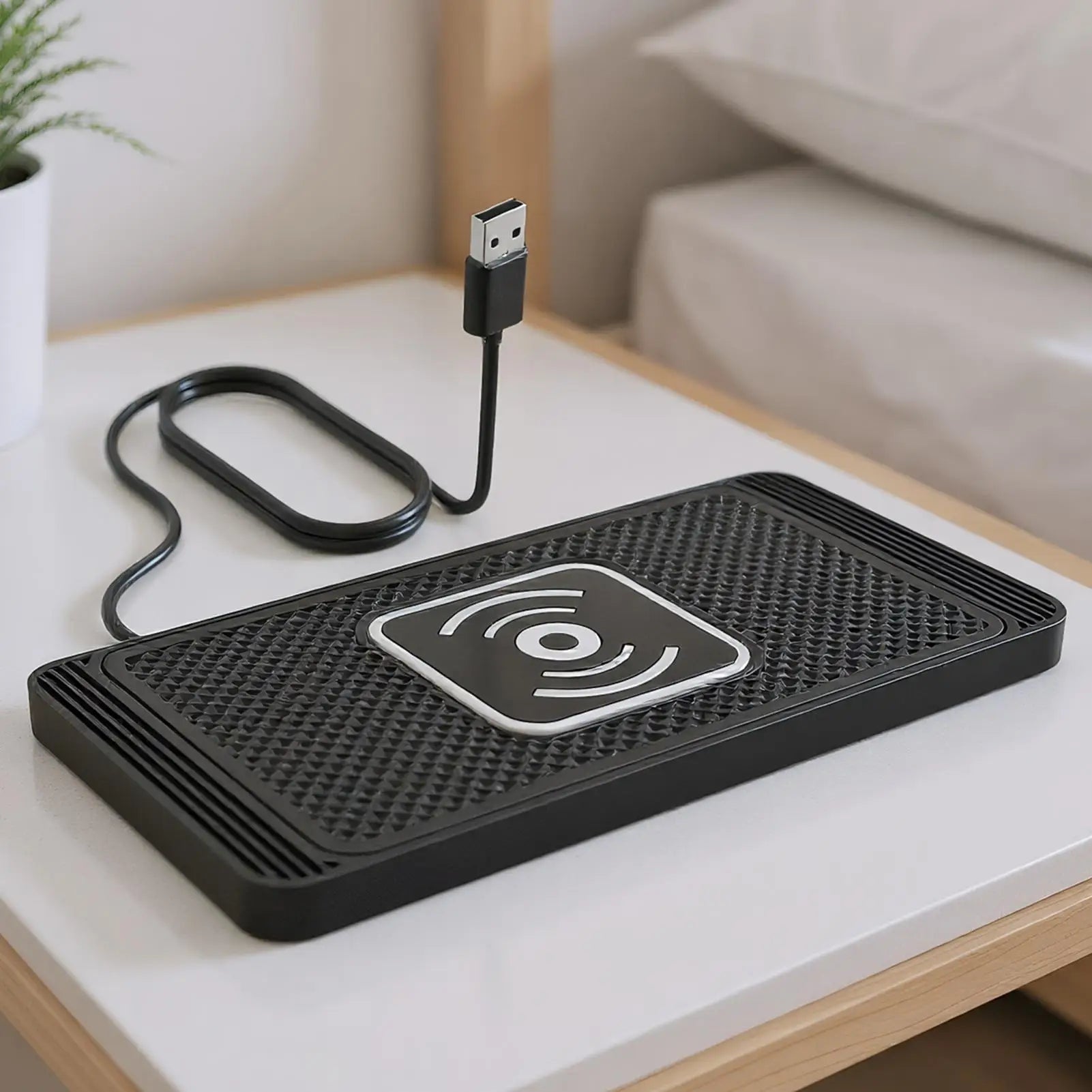 Wireless Phone Charger Wireless Car Charger Pad For Car 39 Inch Cable Automatic Sensing Non-Slip Charging Mat For Phone Vehicle