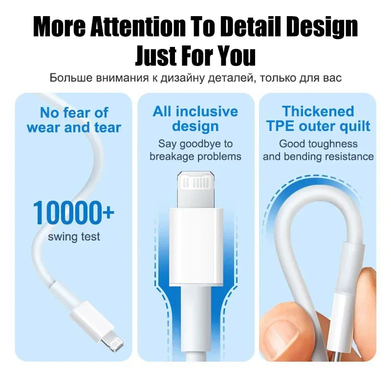 20W Fast Charger For iPhone 13 mini 12 11 pro  14 Pro Max Plus X XR XS USB Type C Fast Charging Charger Cable Accessories