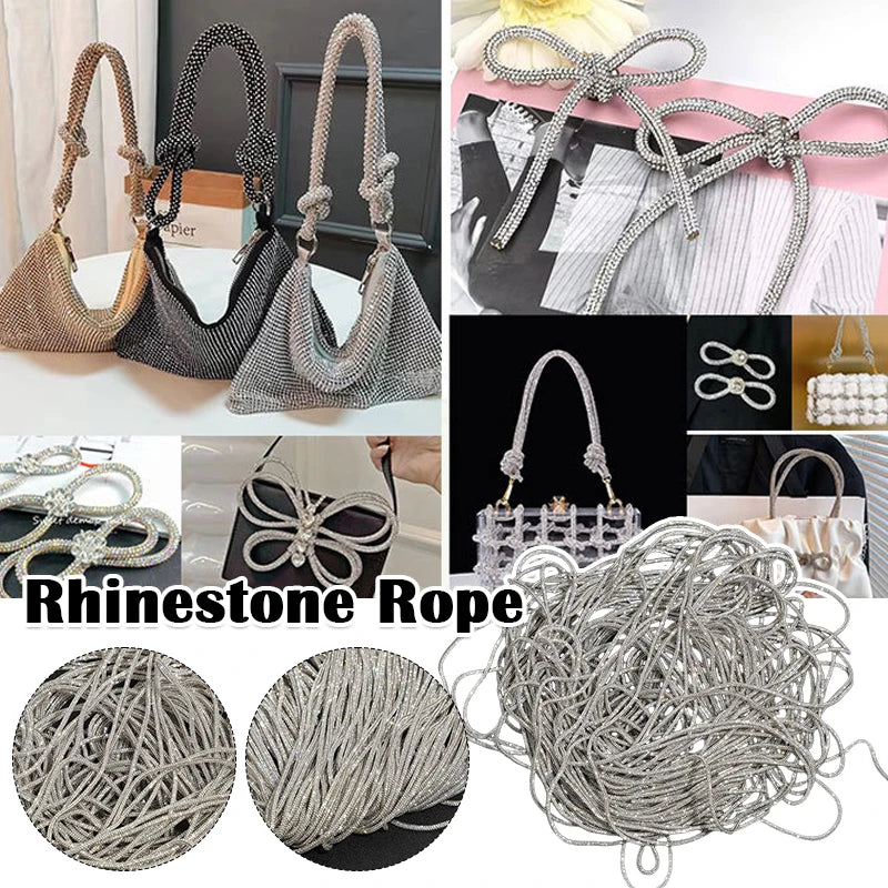5/10/20/30 Yards Rhinestone Rope Glitter Crystal Tube Cord Trim String Diy Jewelry Bag Hoodies Trouser Replacement Drawstring