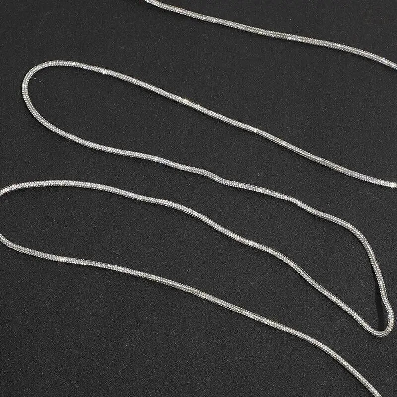 5/10/20/30 Yards Rhinestone Rope Glitter Crystal Tube Cord Trim String Diy Jewelry Bag Hoodies Trouser Replacement Drawstring