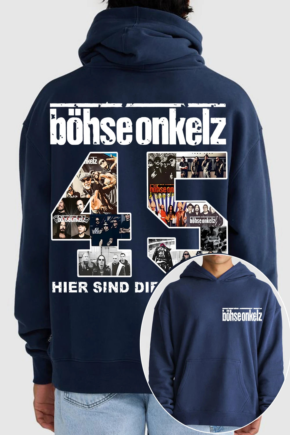 Y2k Tracksuit Male Coats Sweatshirt Böhse Onkelz Für Echte Fans Men's Hoodies Fleece Warm Autumn Winter Thick Pullover Oversized