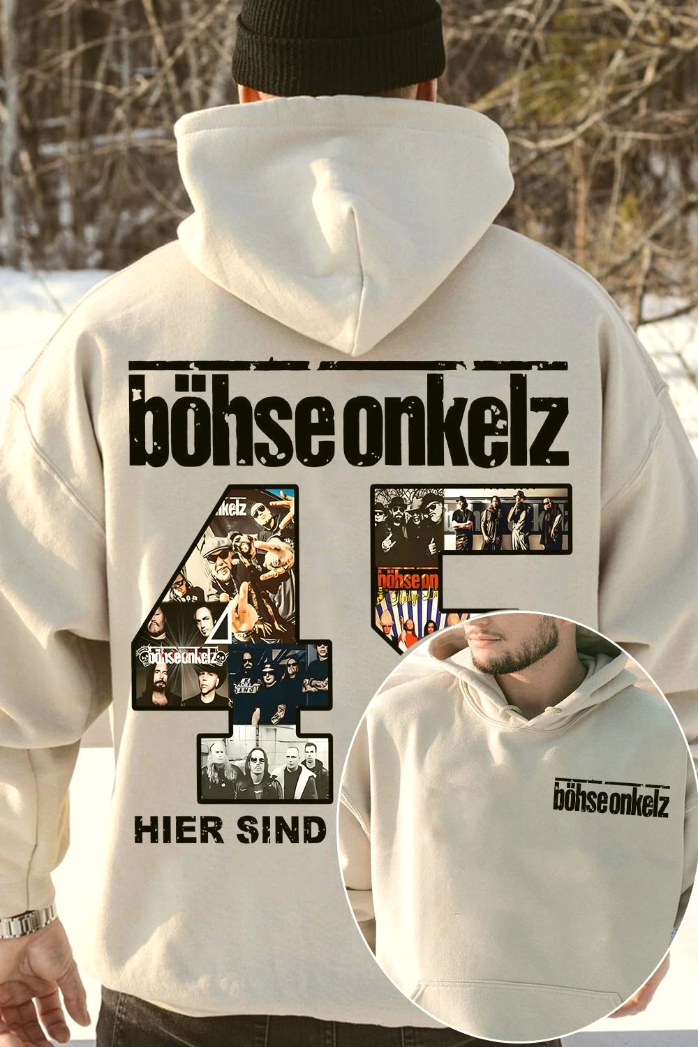Y2k Tracksuit Male Coats Sweatshirt Böhse Onkelz Für Echte Fans Men's Hoodies Fleece Warm Autumn Winter Thick Pullover Oversized