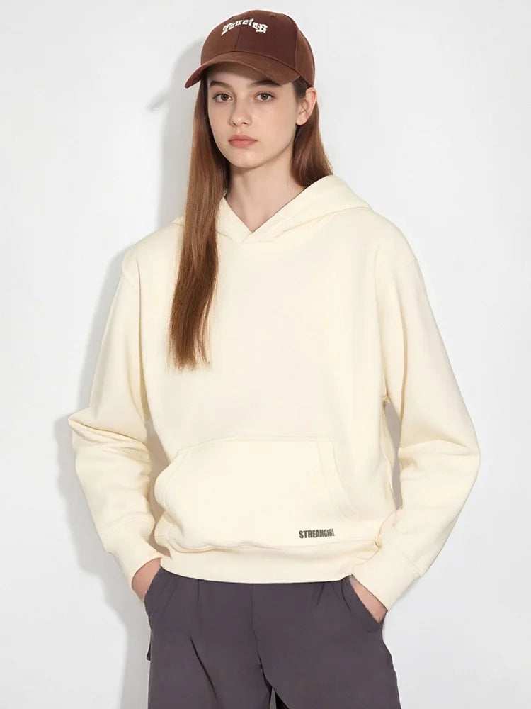Streamgirl Fleece Hoodies Women Winter Warm Oversized Warm Sweatshirts Boyfriend Hoodies Simple Green Hooded Sweatshirt Couples