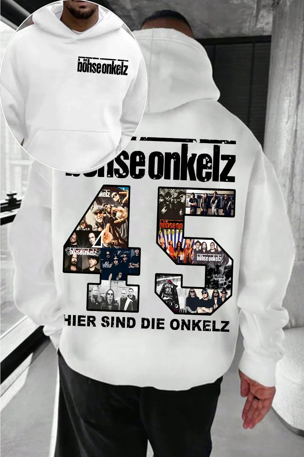 Y2k Tracksuit Male Coats Sweatshirt Böhse Onkelz Für Echte Fans Men's Hoodies Fleece Warm Autumn Winter Thick Pullover Oversized